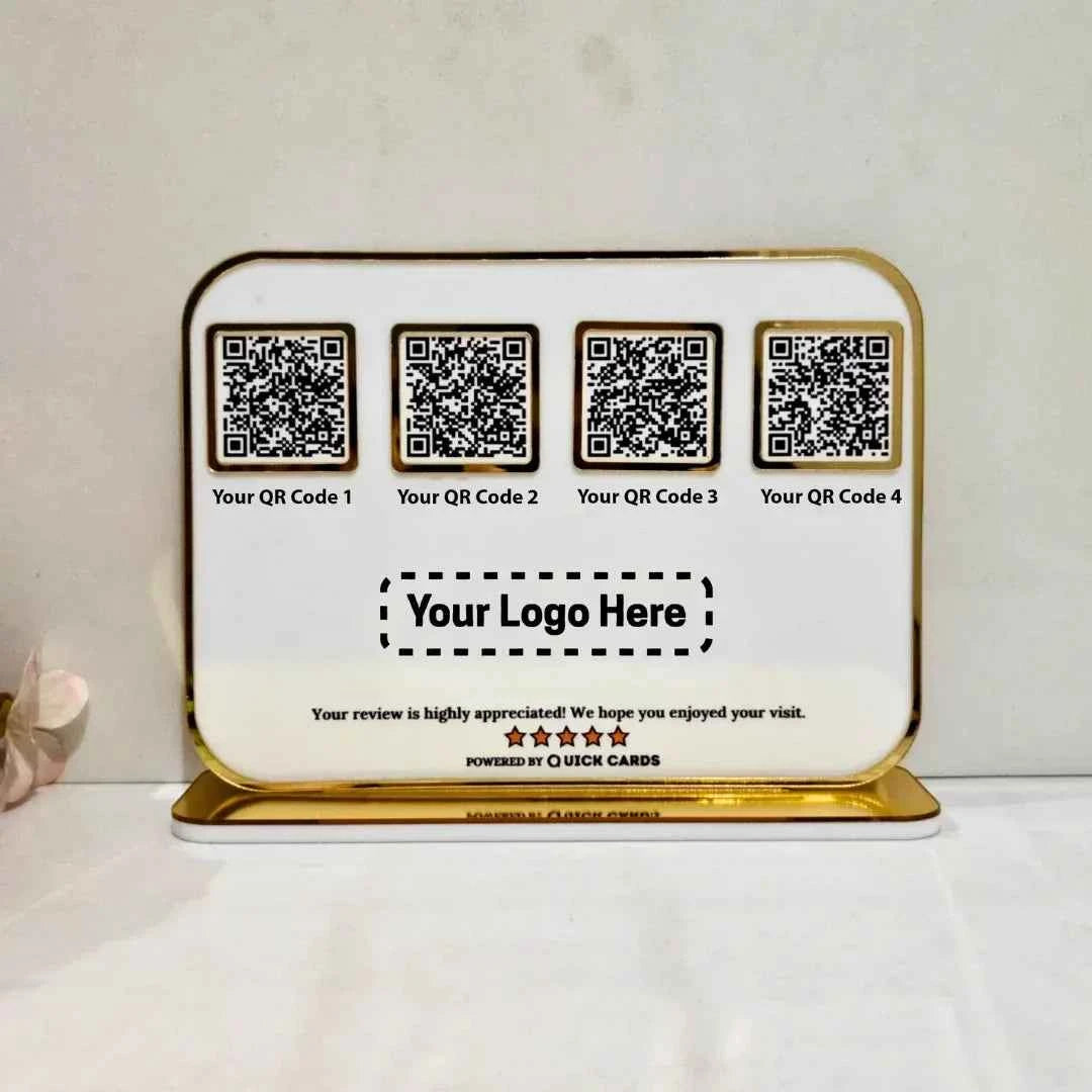 4 QR premium white Standee