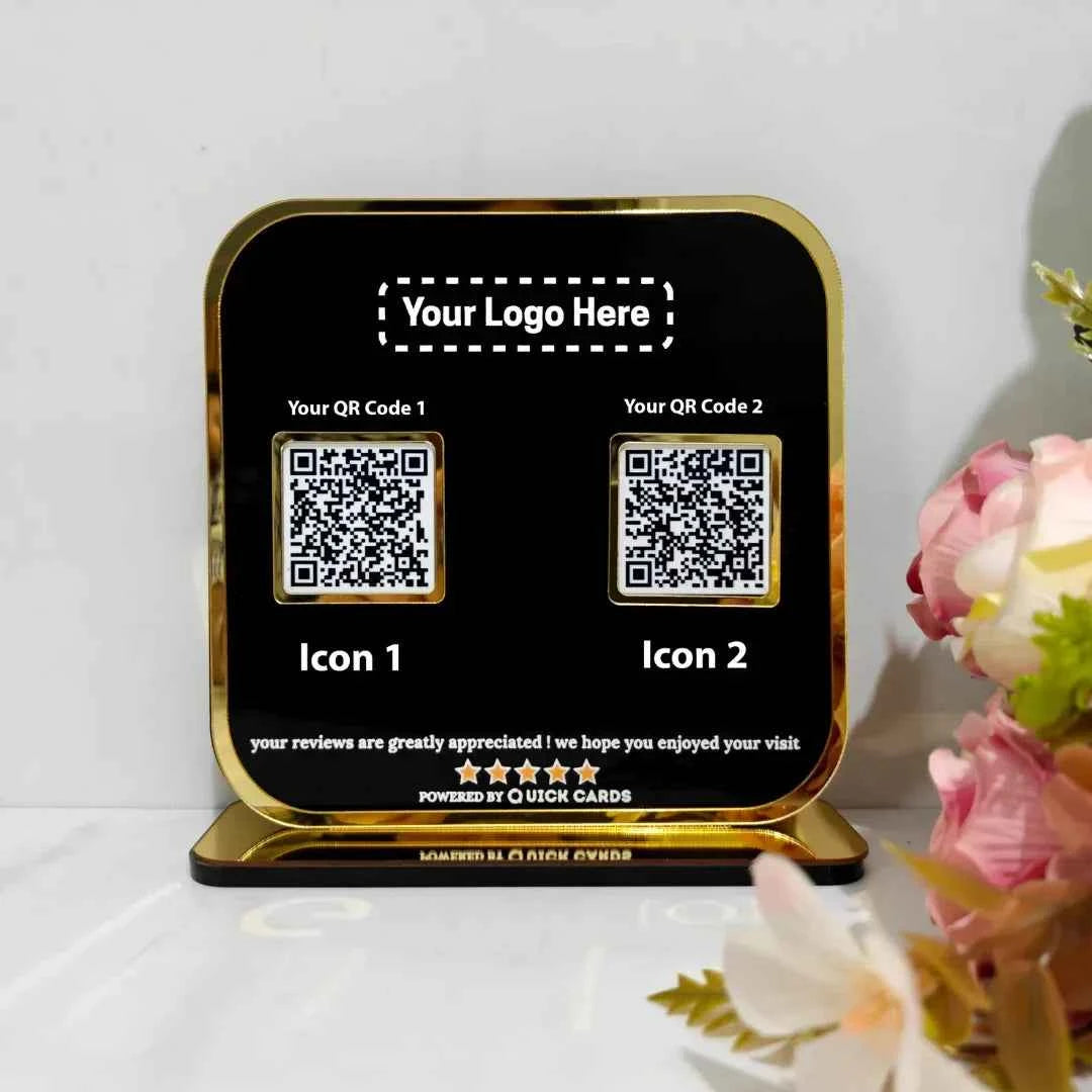2 QR premium black Acrylic Standee