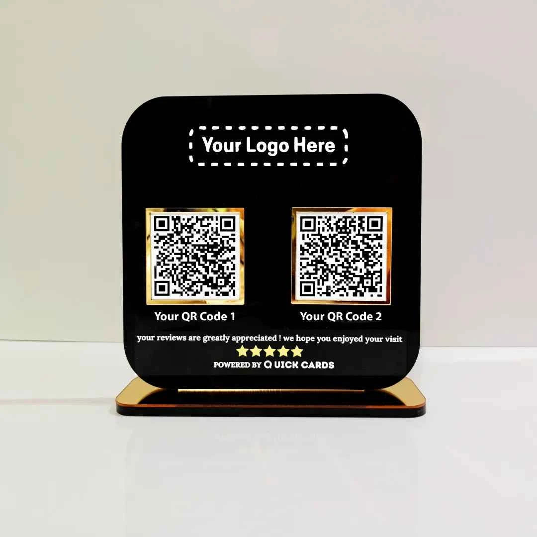 Premium 2 QR black standee - Quick Cards