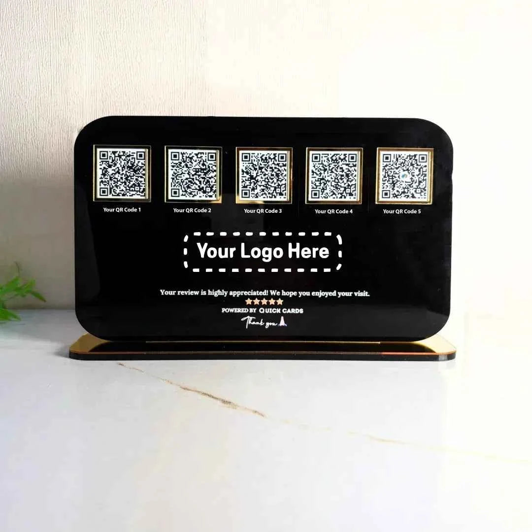5 QR Horizontal black Digital Stand - Quick Cards