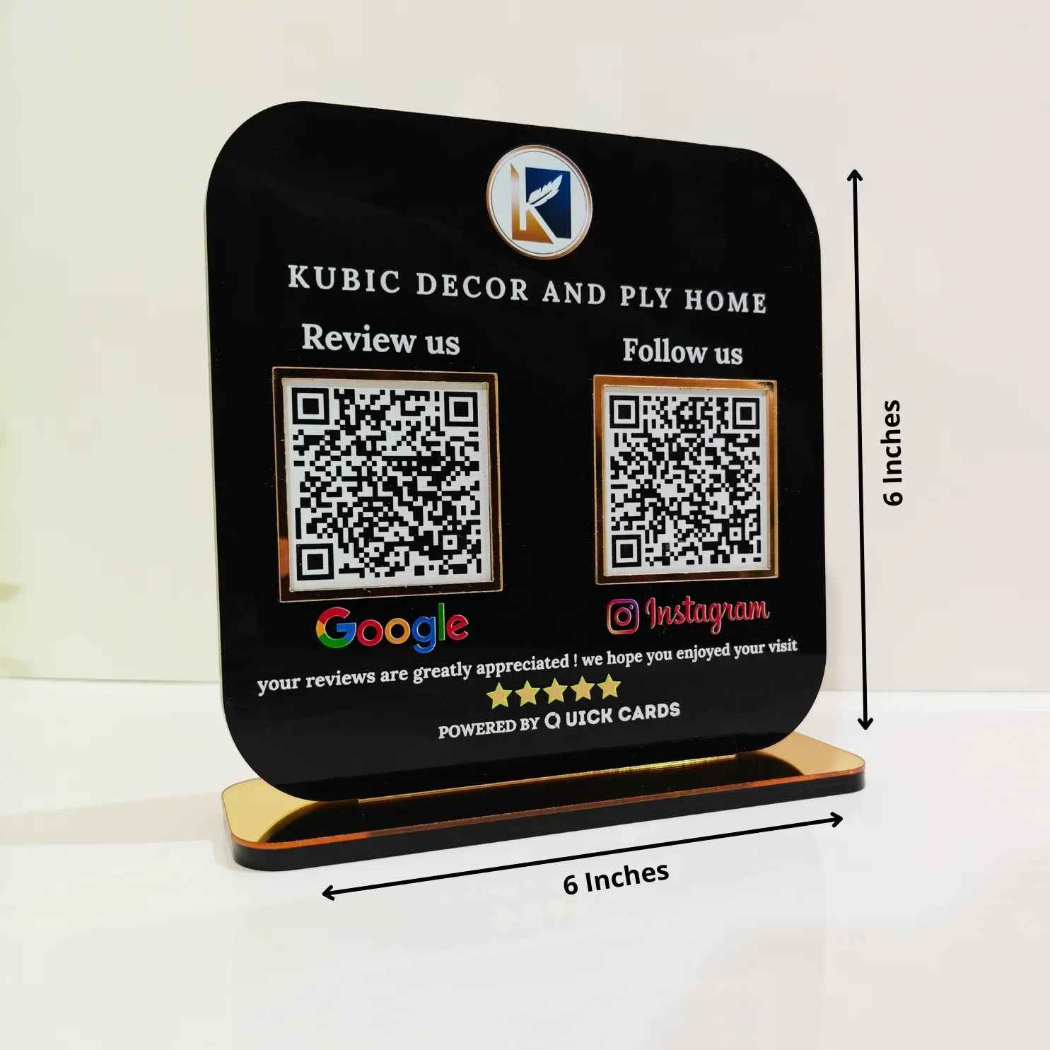 Premium 2 QR black standee - Quick Cards