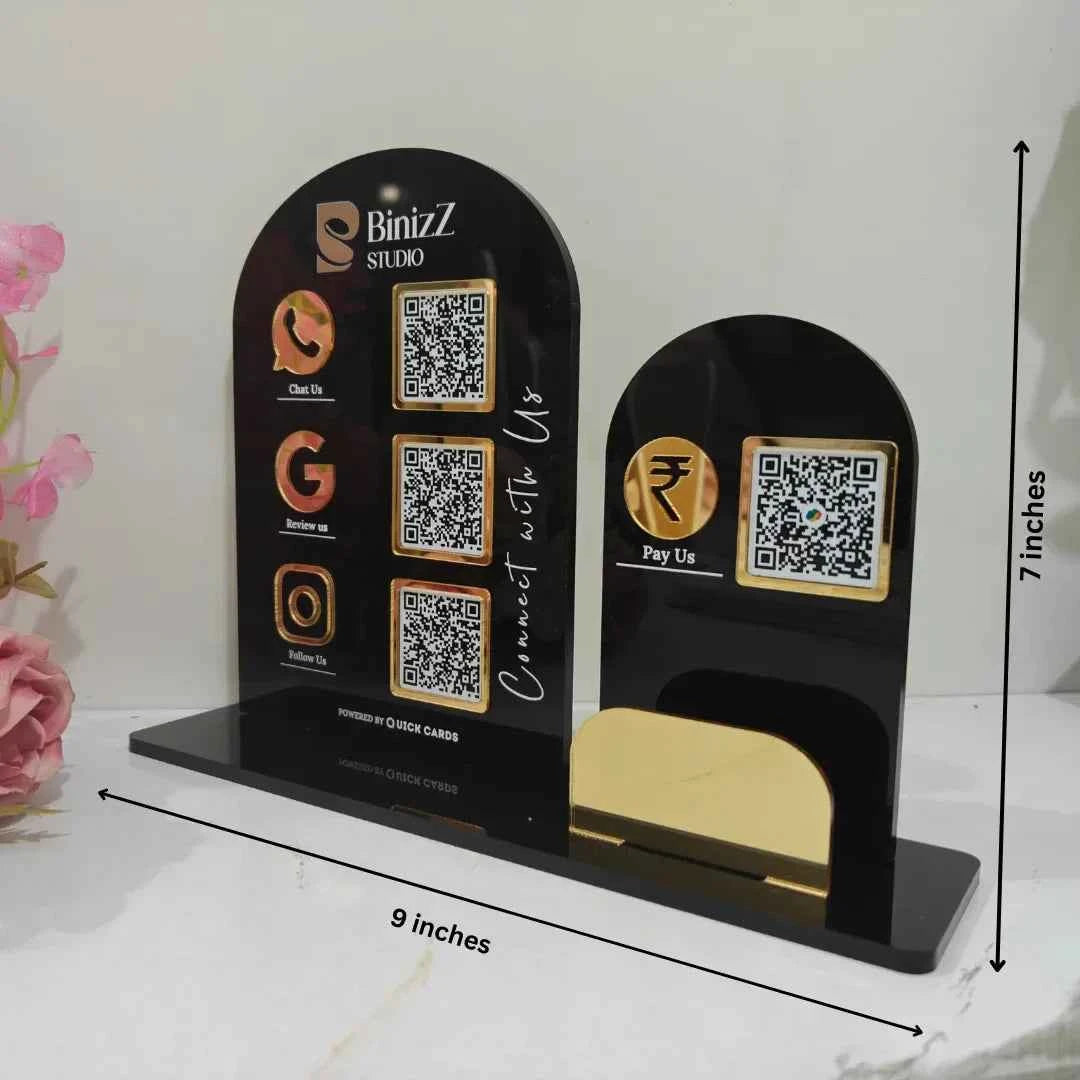 4 QR Black Premium  Standee