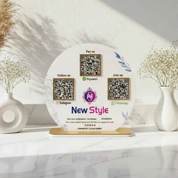 Round Shape 3 QR Standee