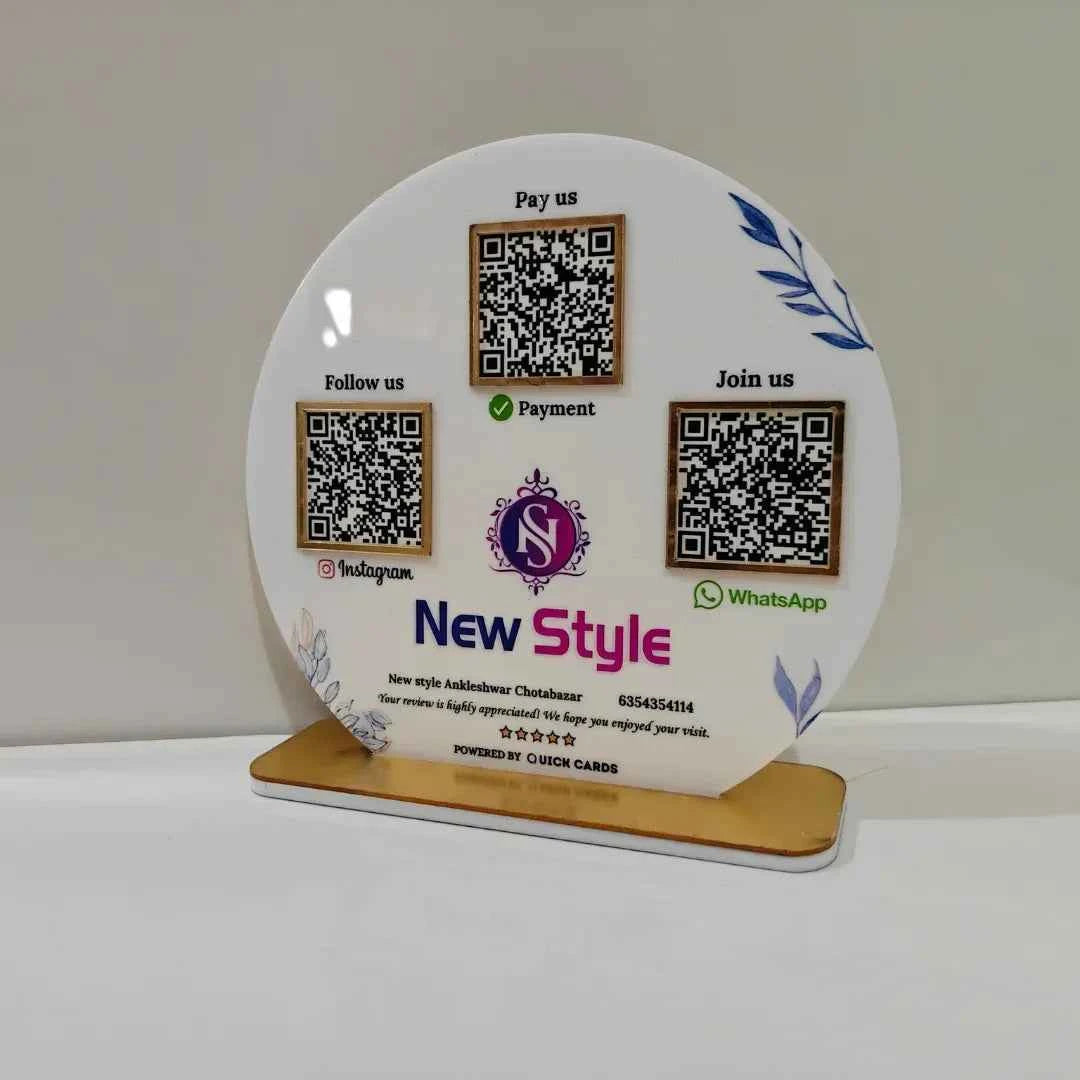 Round Shape 3 QR Standee