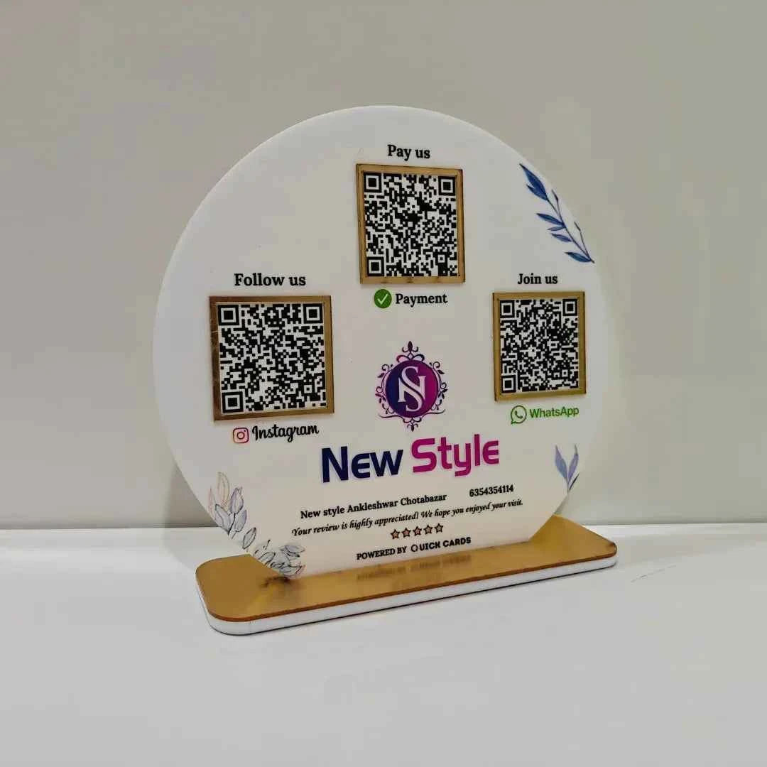 Round Shape 3 QR Standee