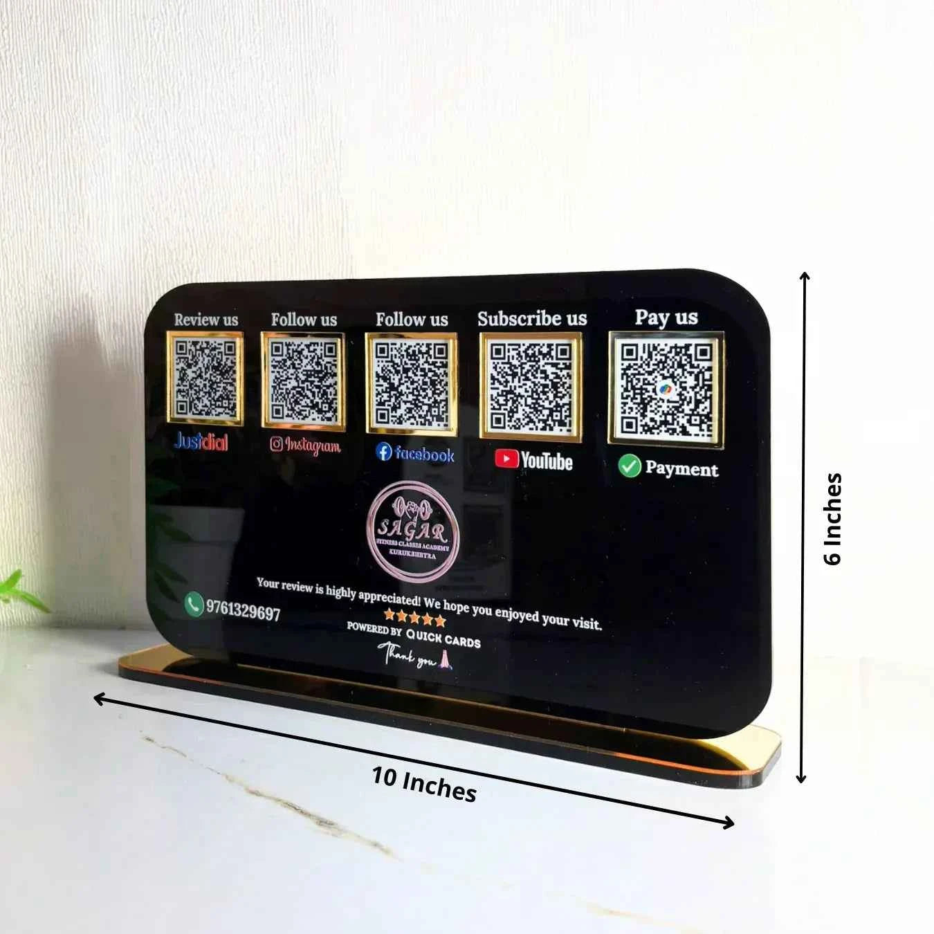 5 QR Horizontal black Digital Stand - Quick Cards