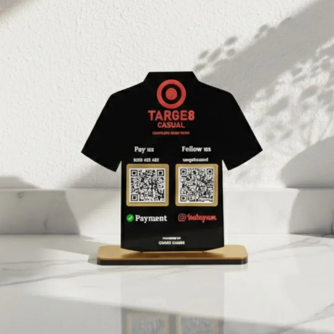 T-Shirt Shape 2 QR Standee - Quick Cards