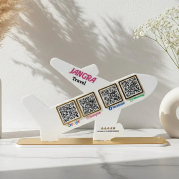 Airplane Shape 4 QR Standee - Quick Cards