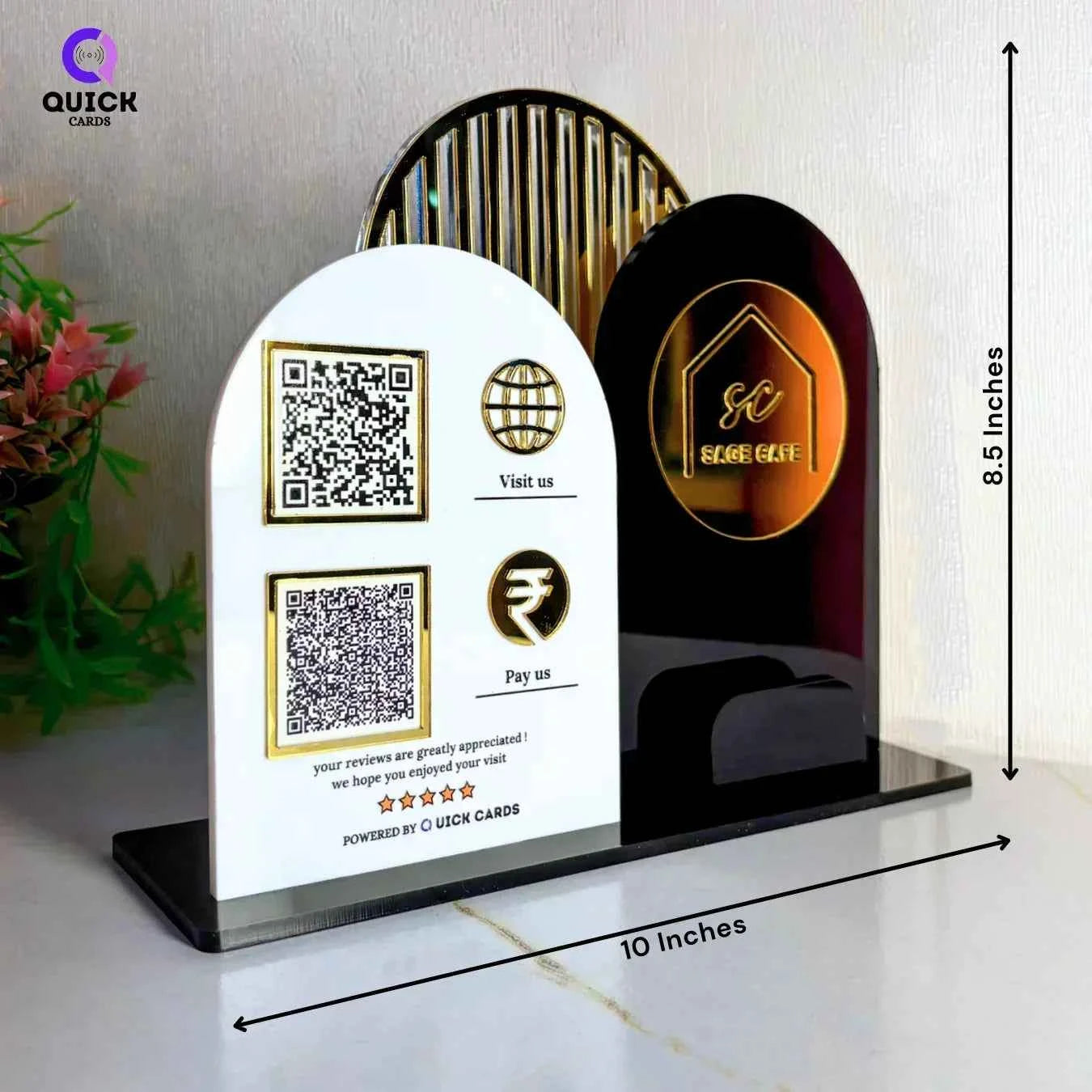 2 QR all in one Customized Premium Stand - Quick Cards