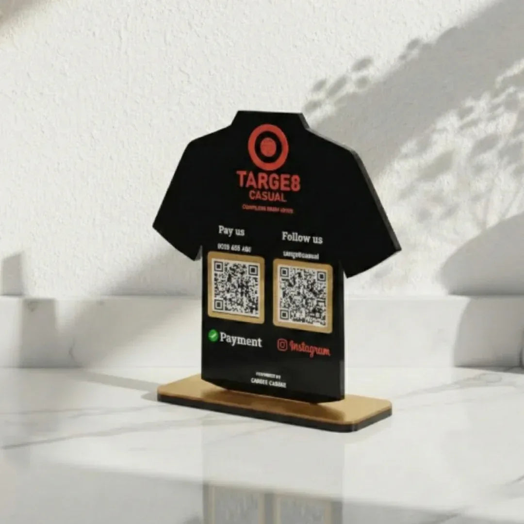 T-Shirt Shape 2 QR Standee - Quick Cards