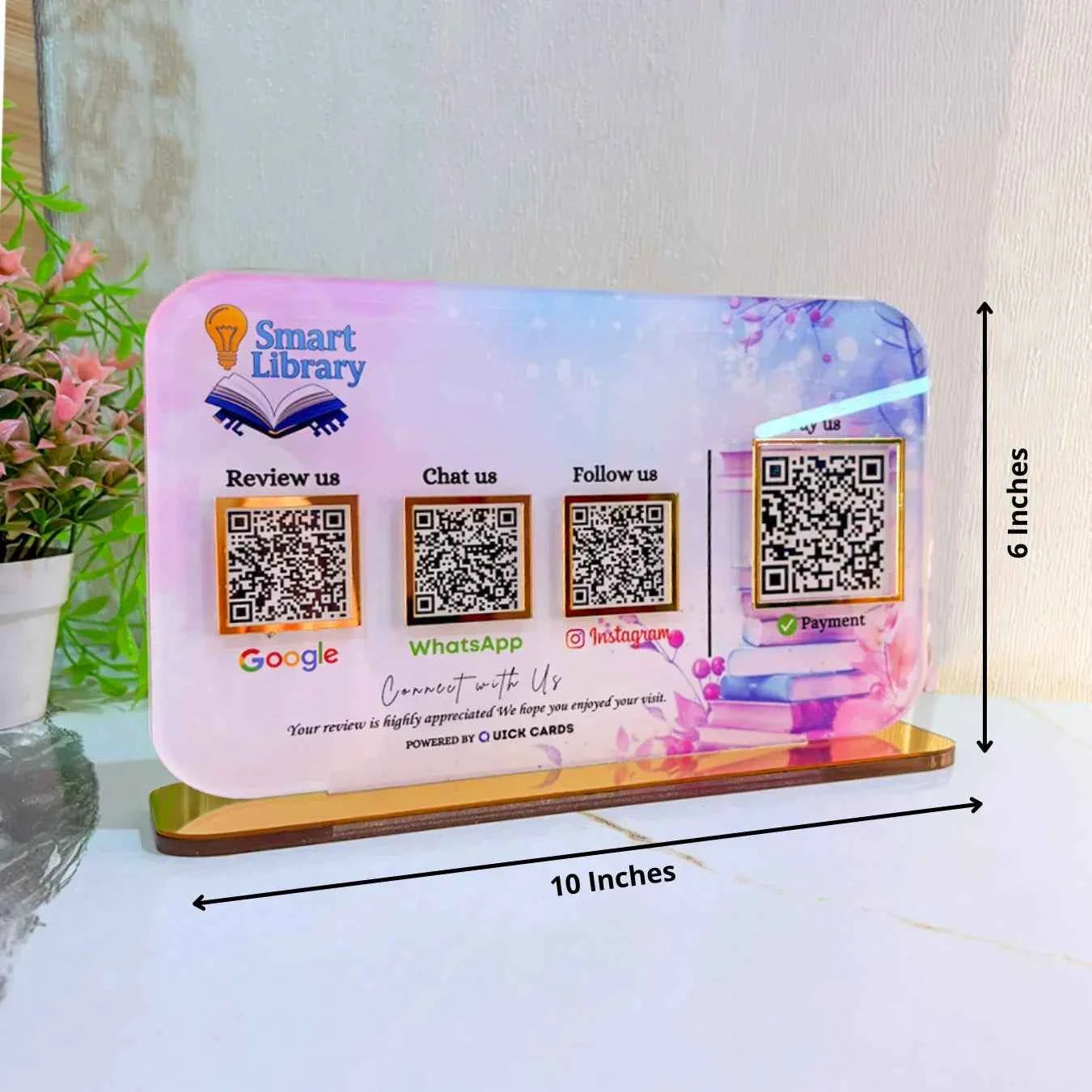 4 QR  Smart Digital Standee - Quick Cards