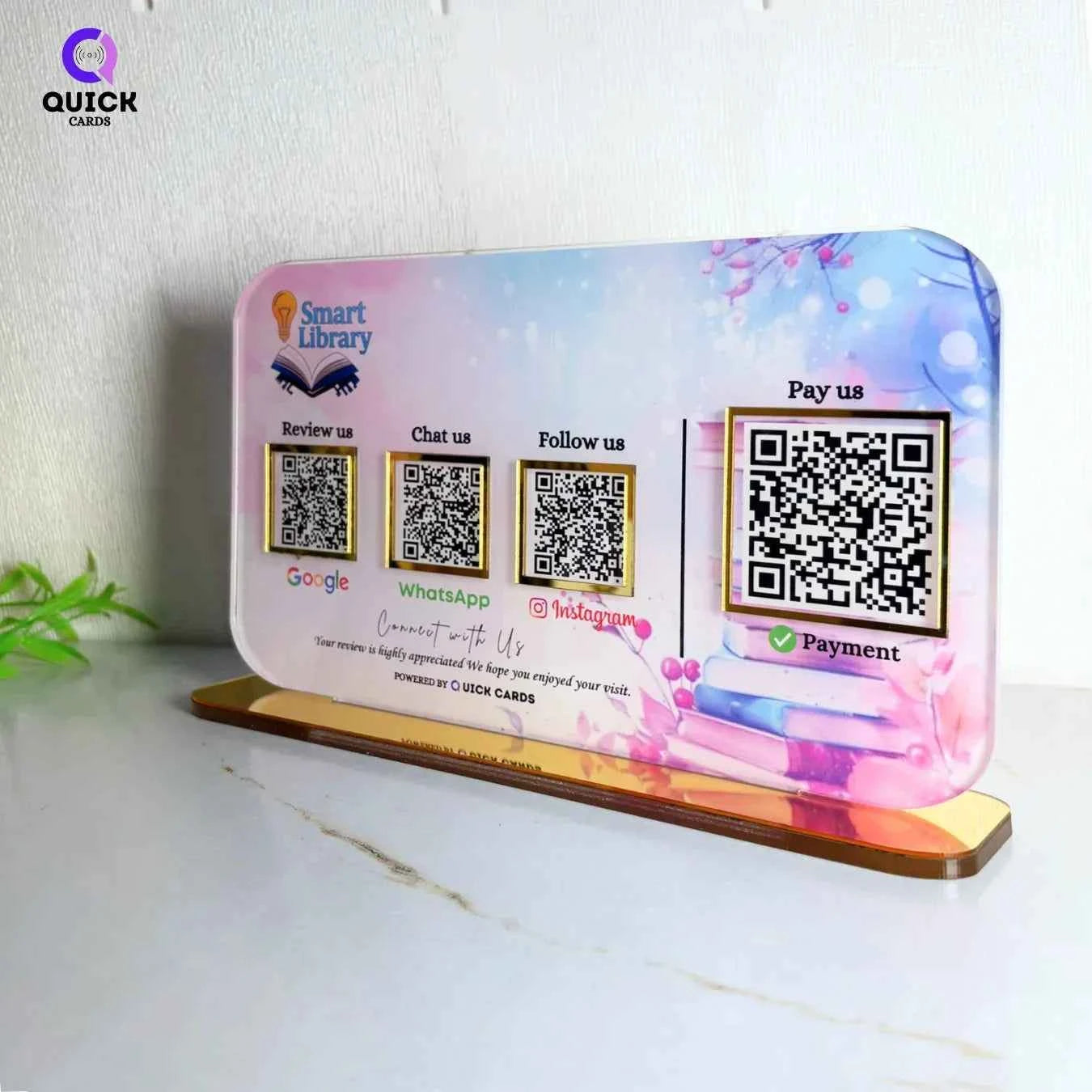 4 QR  Smart Digital Standee - Quick Cards