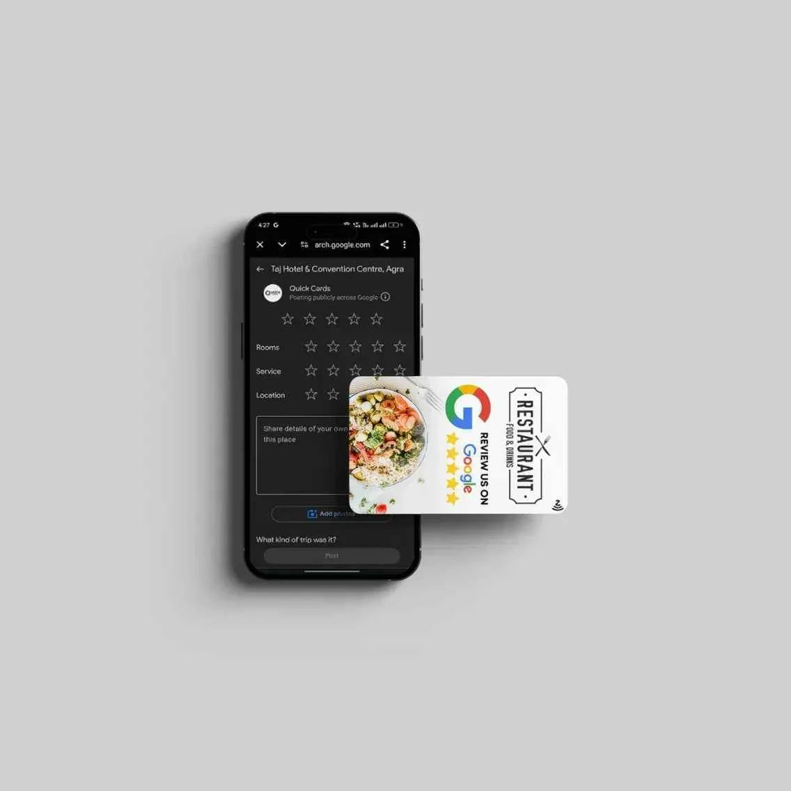 White Google Rating NFC Card - Quick Cards