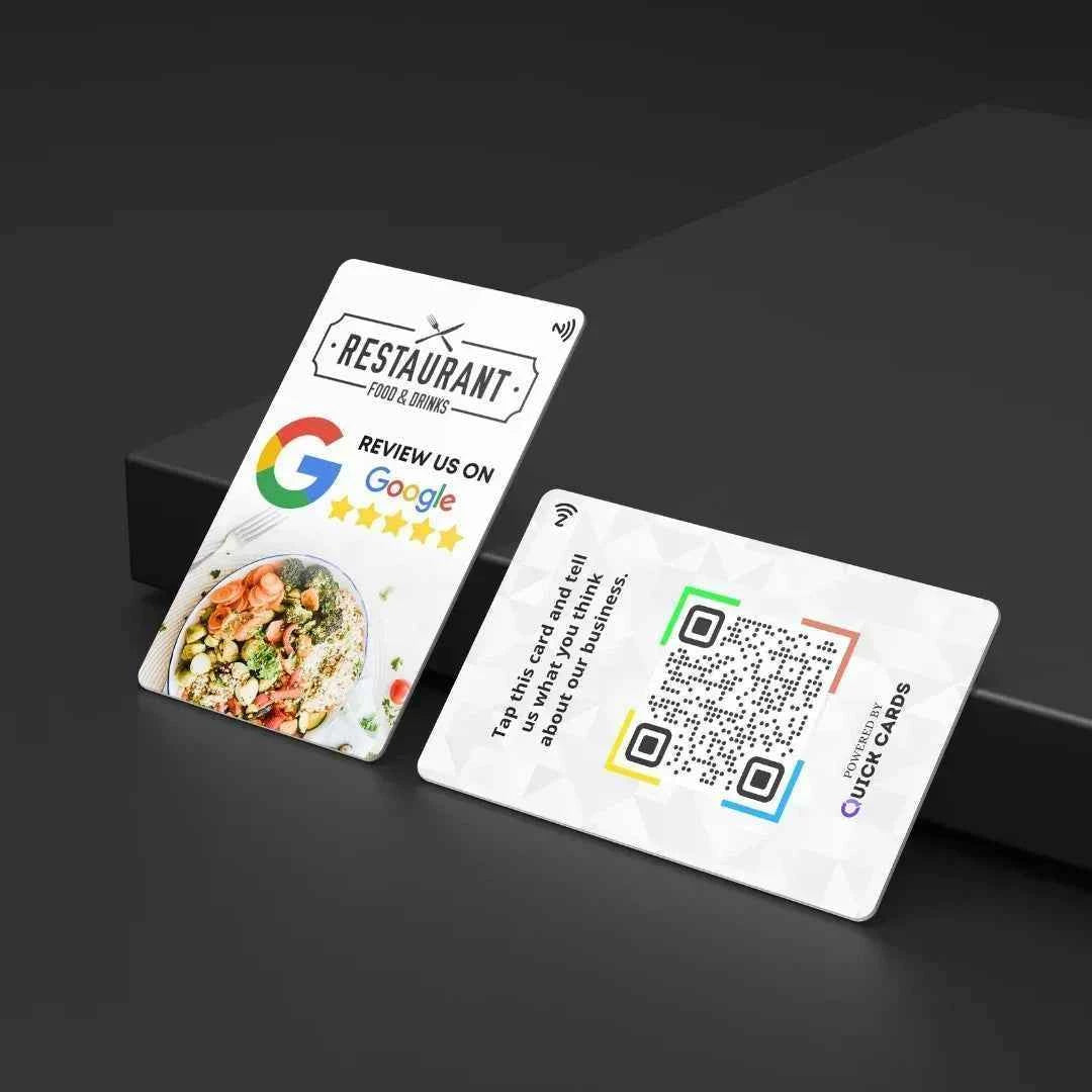 White Google Rating NFC Card - Quick Cards