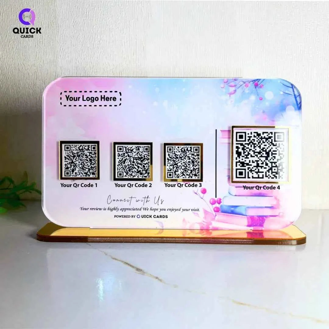 4 QR  Smart Digital Standee - Quick Cards