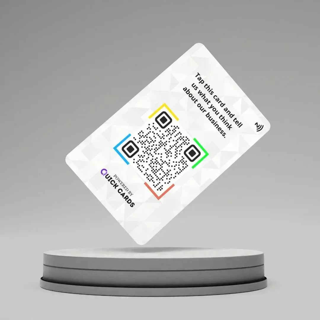 White Google Rating NFC Card - Quick Cards
