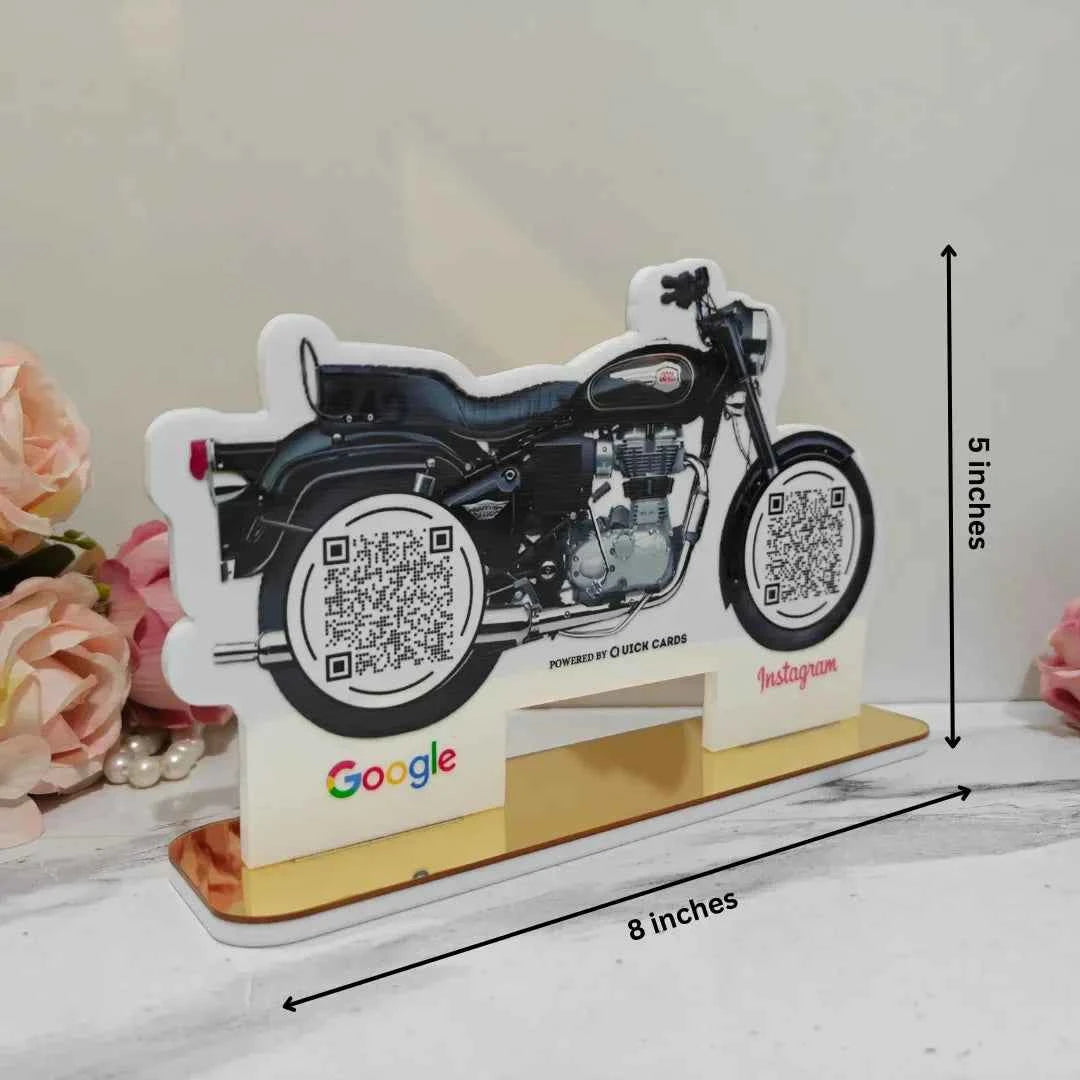 2 QR Bike Shape Standee