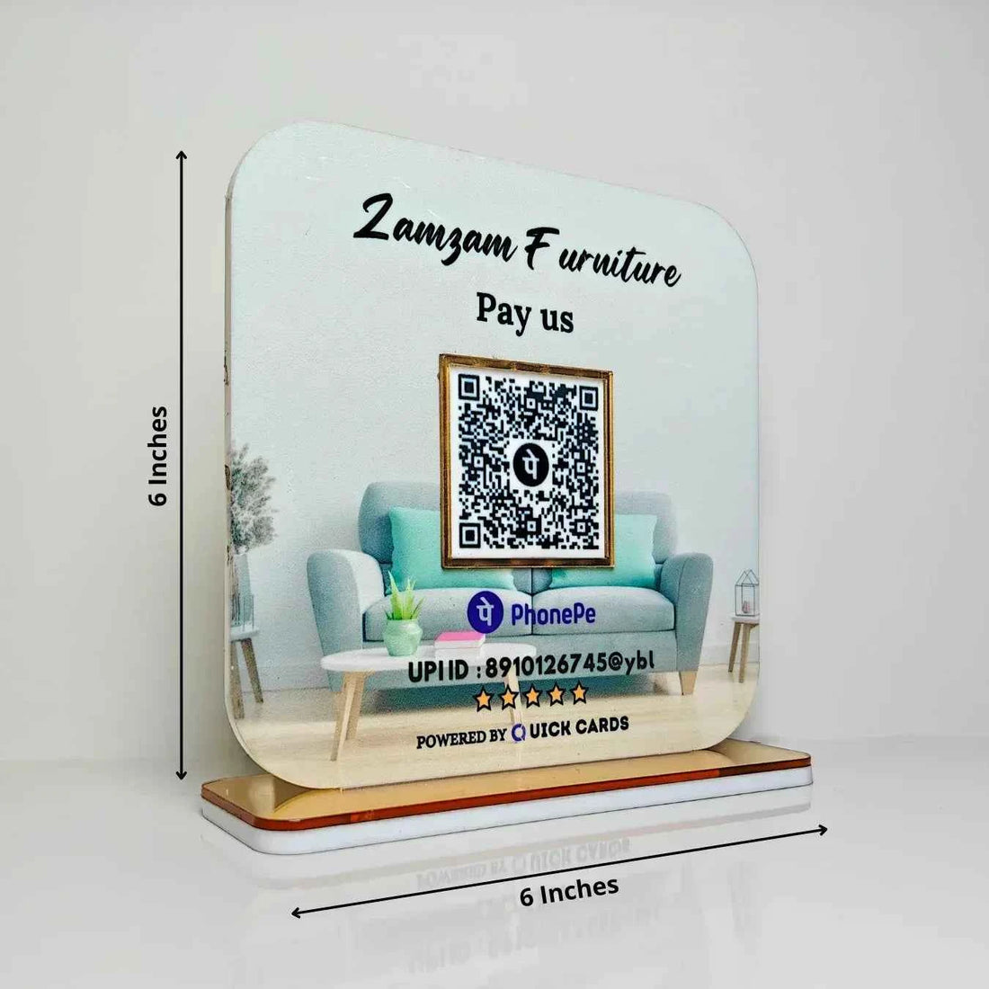 1 QR Payment Stand for Businesses, Phonepe, Paytm, Google Pay - Quick Cards