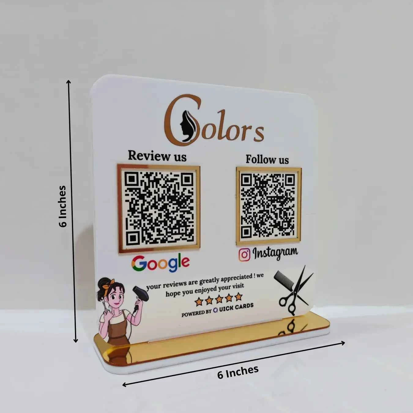 2 QR White Acrylic Standee - Quick Cards