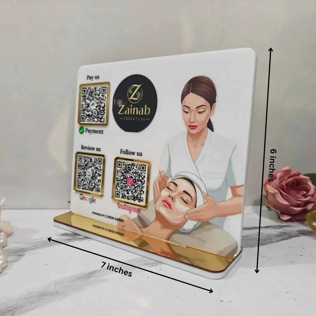 Beauty Parlour 3 QR Standee