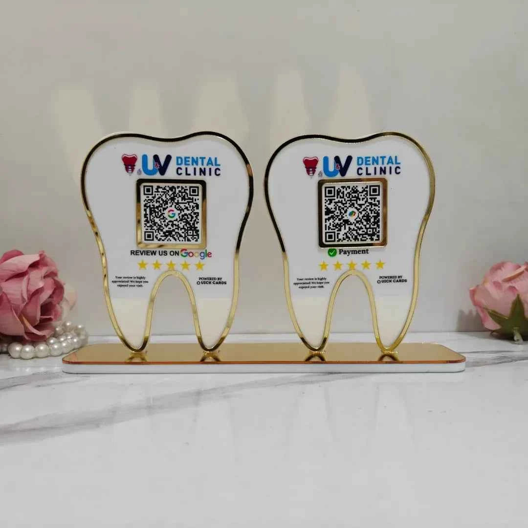 2 QR tooth Shape Standee