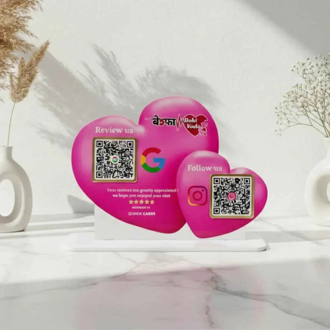 Heart Shape 2 QR Standee
