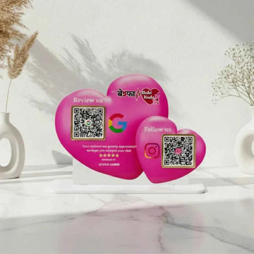Heart Shape 2 QR Standee
