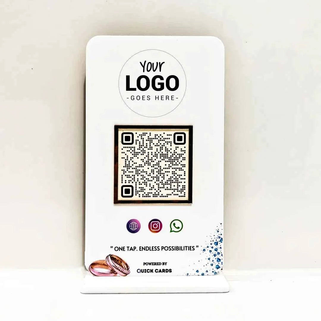 All in one QR White Standee