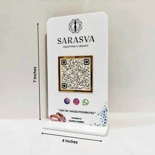 All in one QR White Standee