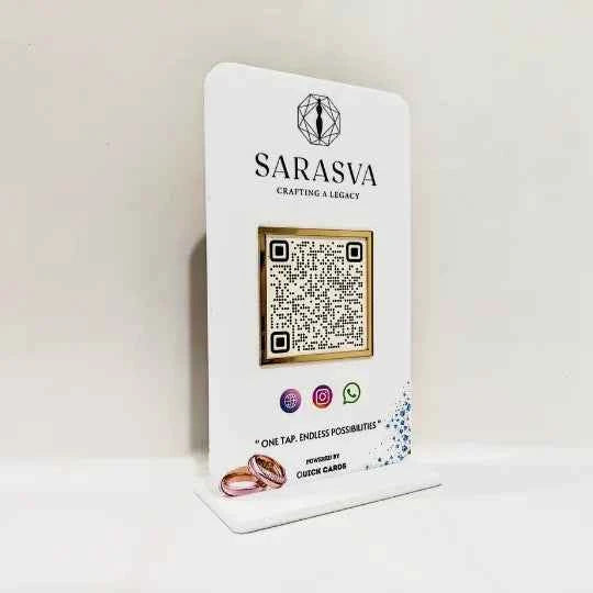 All in one QR White Standee