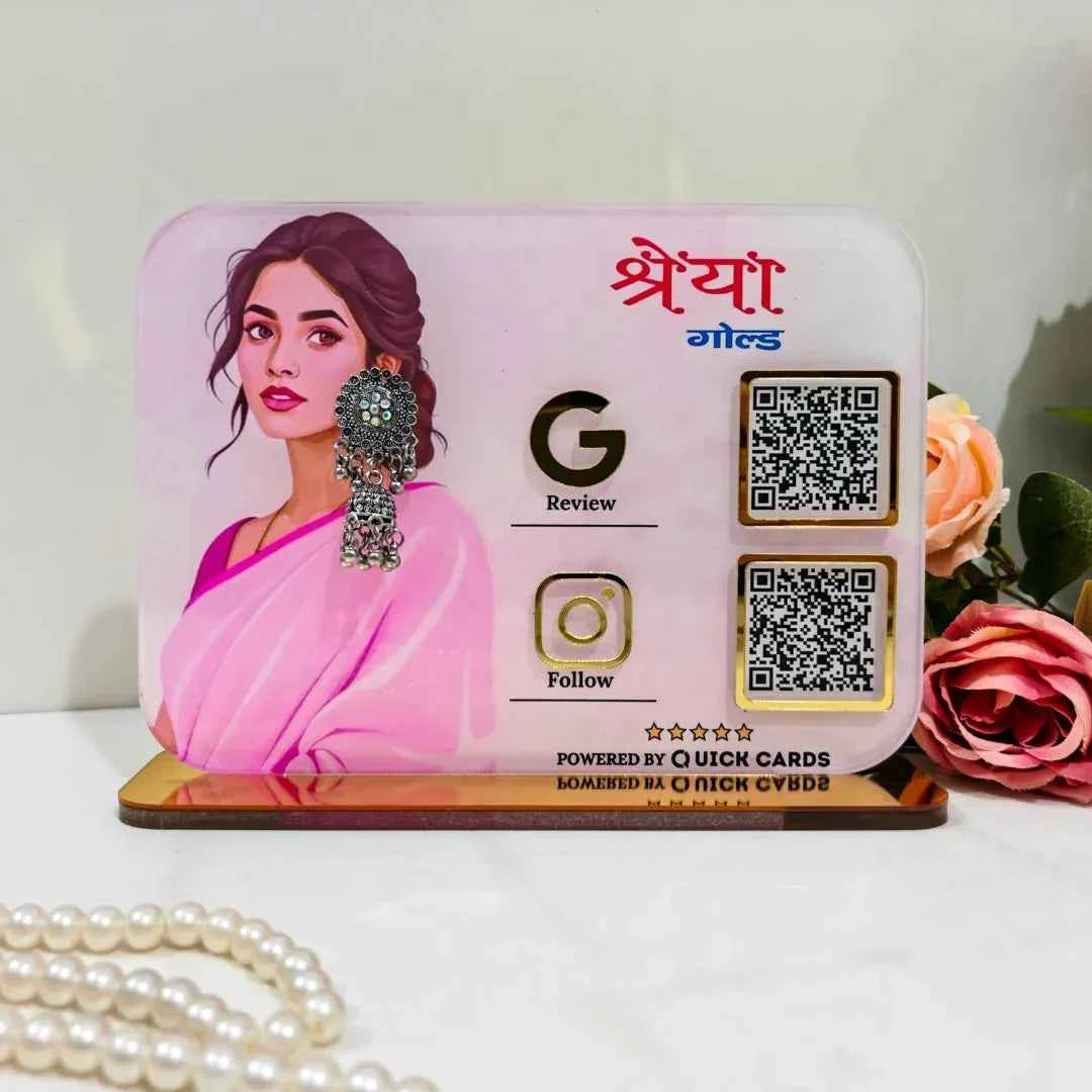 2 QR Standee with jewelry Holder