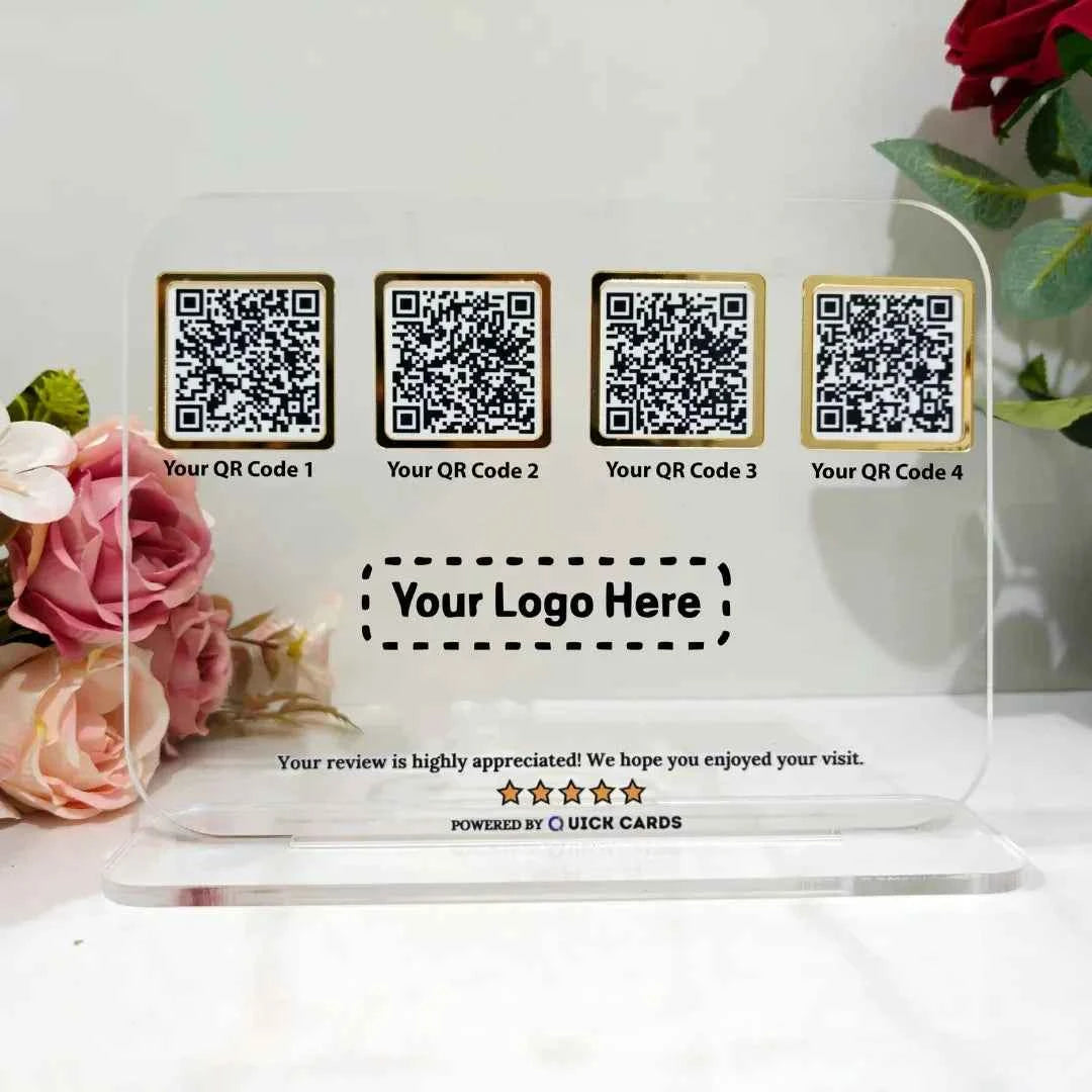 4 QR  Transparent Digital Standee