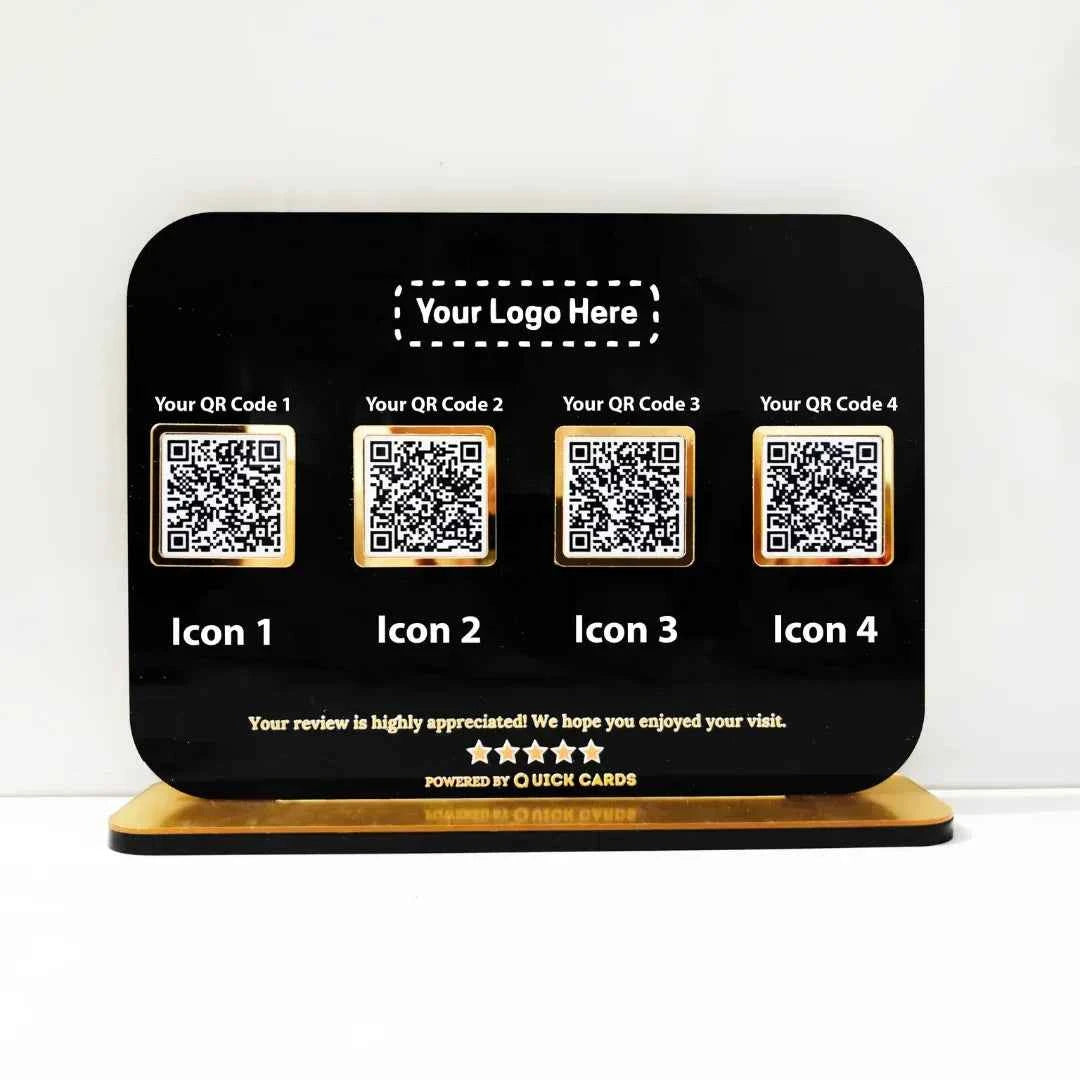 4 QR black Standee