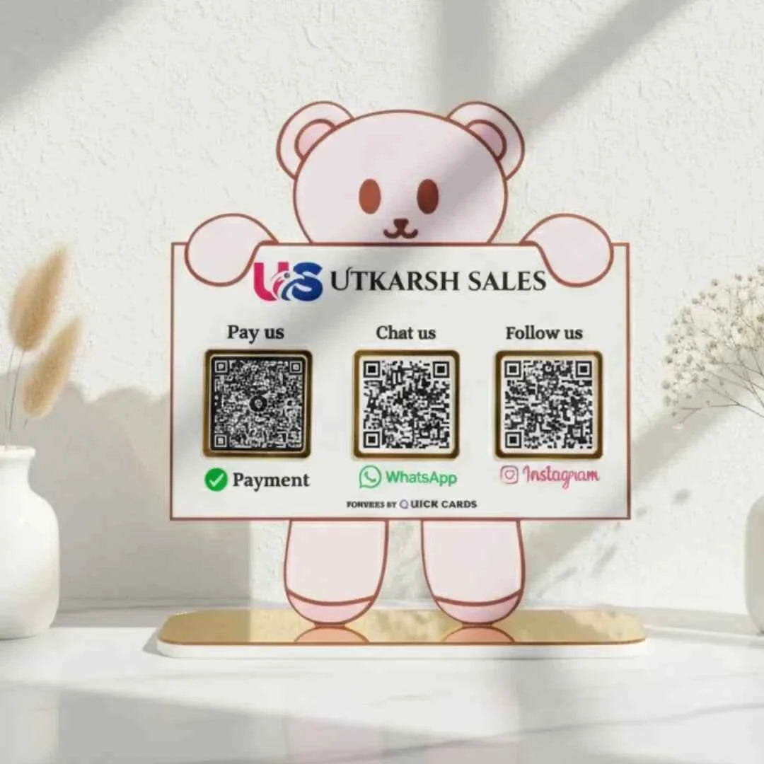 Teddy shape 3 QR Standee