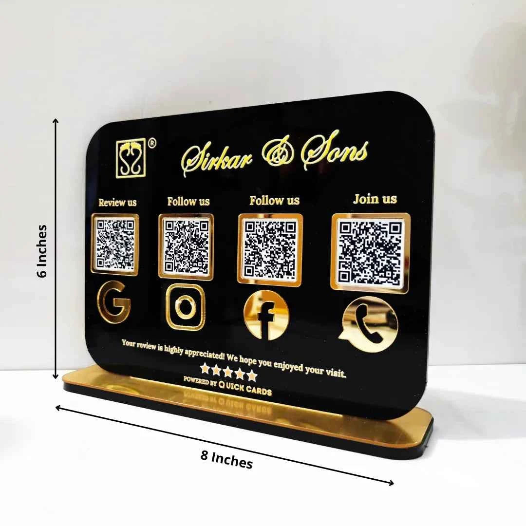 4 QR black Standee