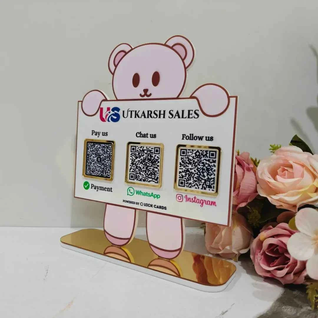 Teddy shape 3 QR Standee