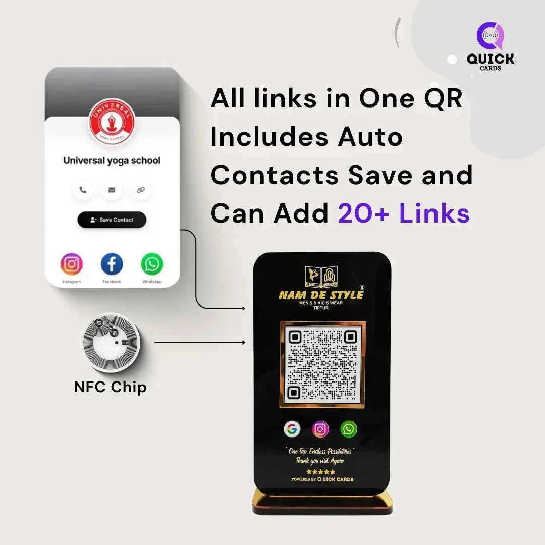All in one QR Black Standee - Quick Cards