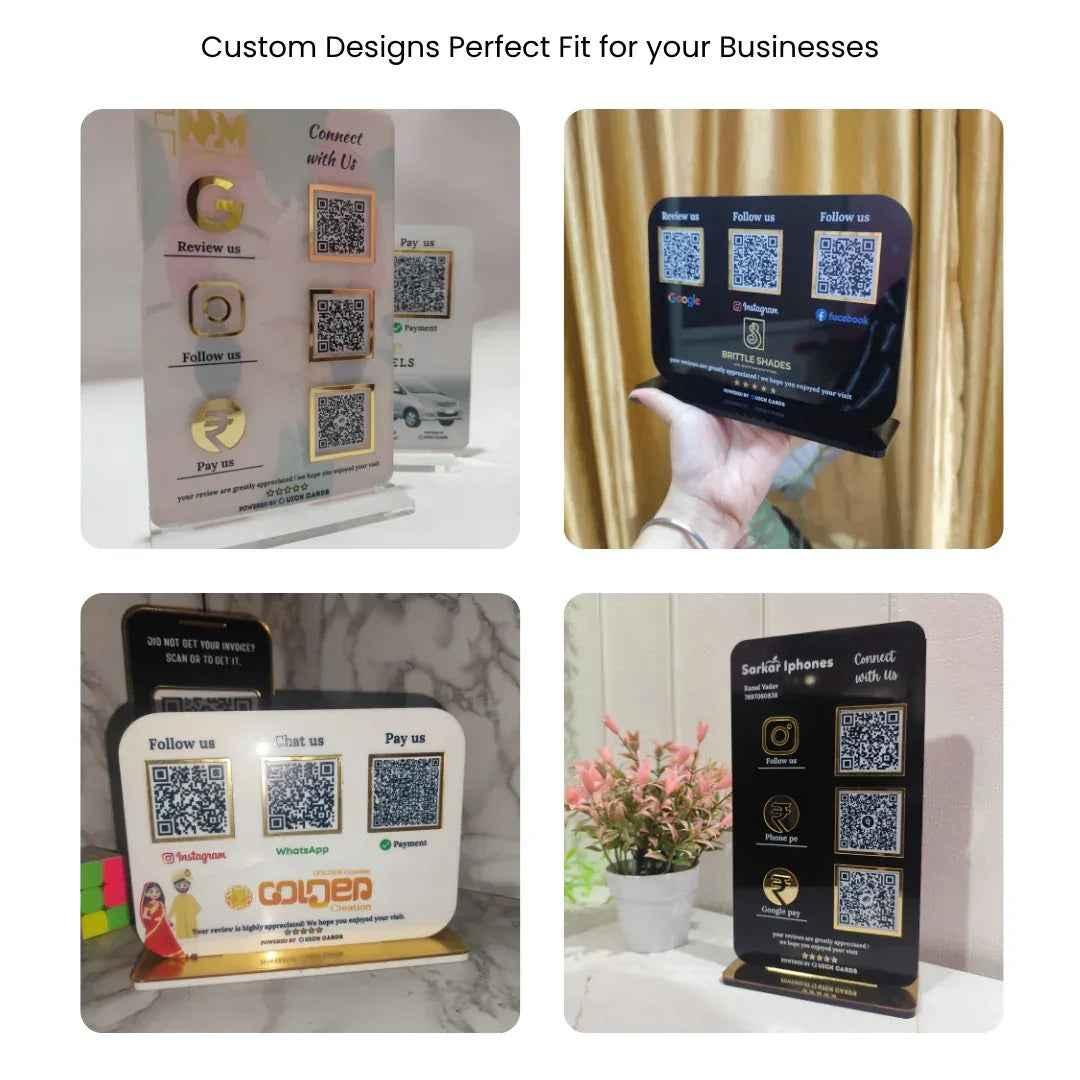3 QR Vertical Premium Digital Standee - Quick Cards