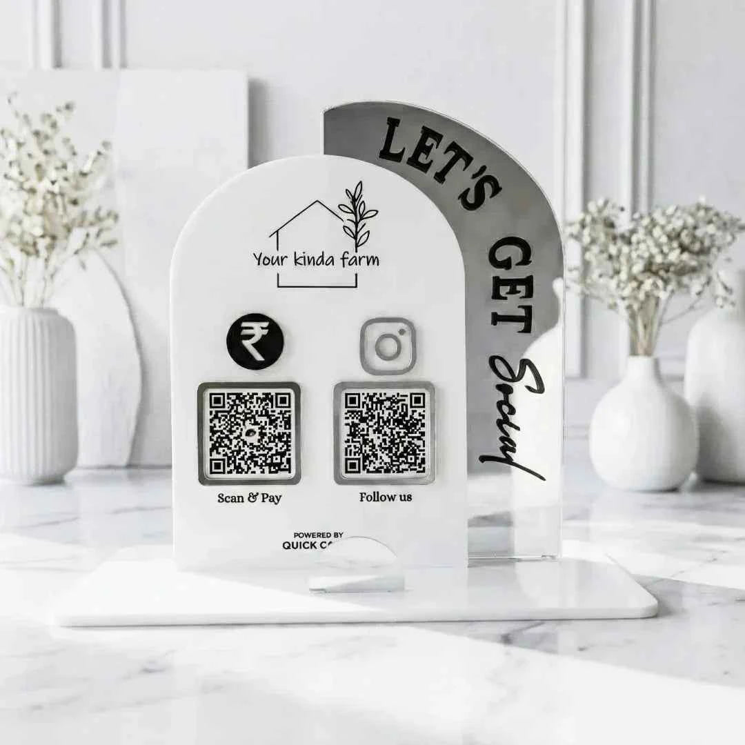 Customized 2 QR Digital Standee - Quick Cards