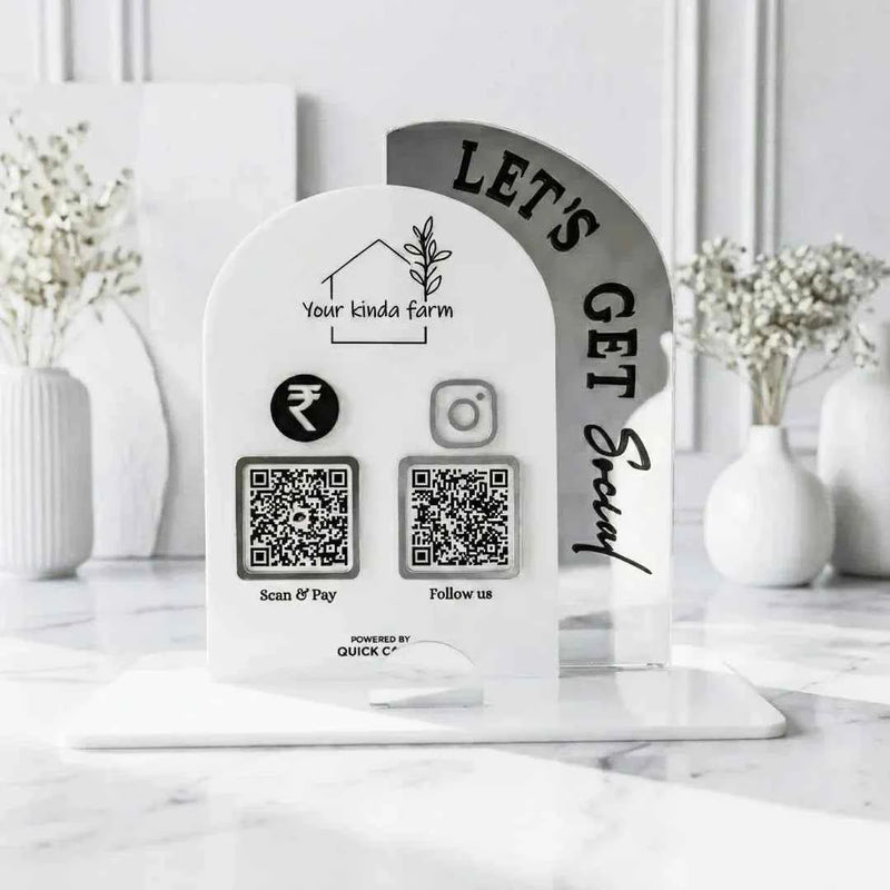 Customized 2 QR Digital Standee - Quick Cards