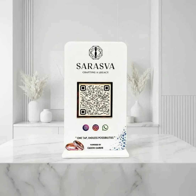 All in one QR White Standee