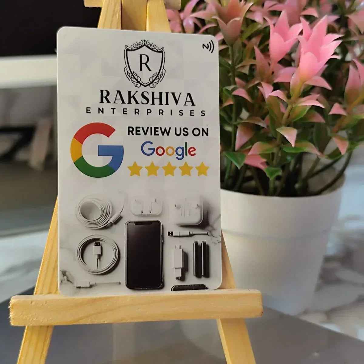 White Google Rating NFC Card - Quick Cards
