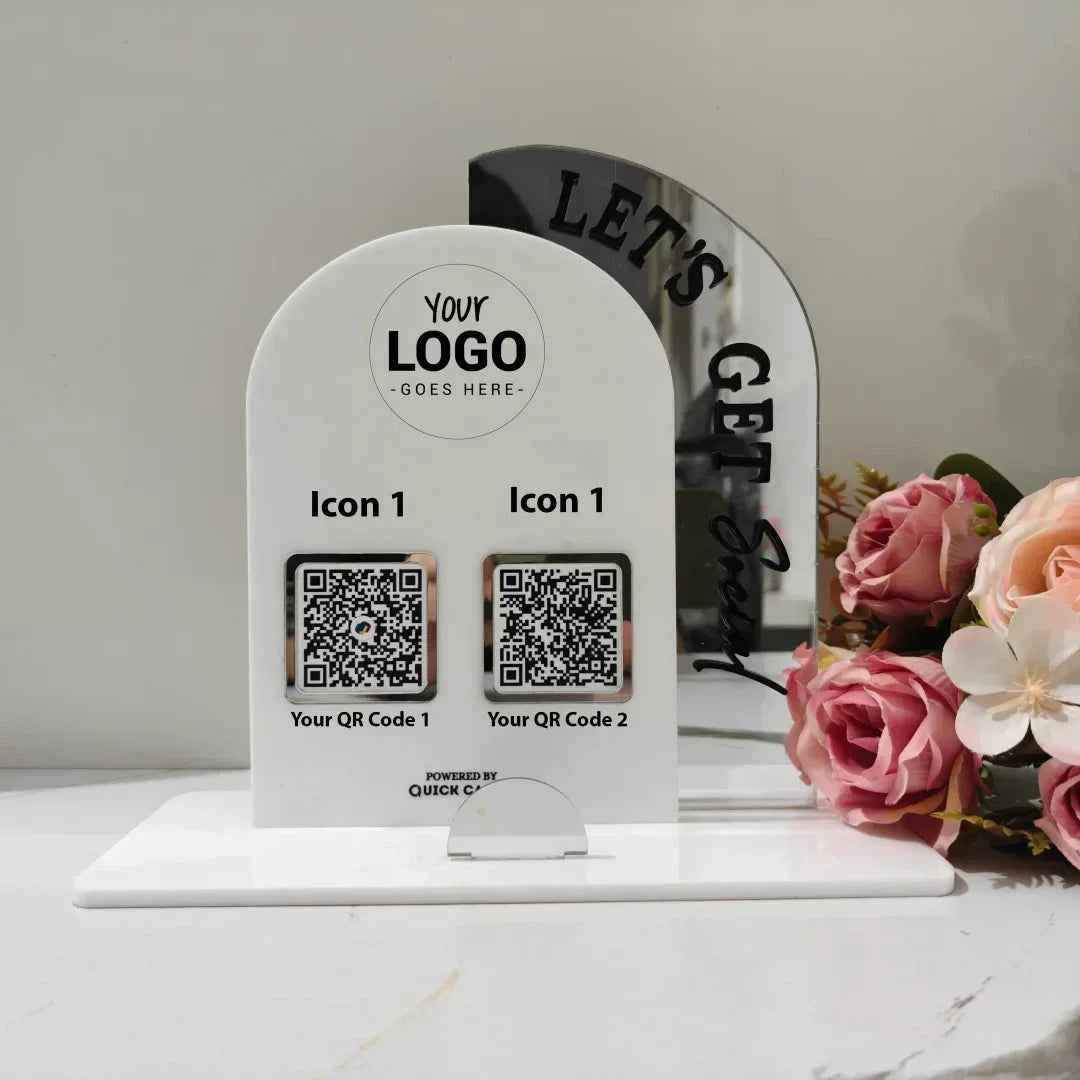 Customized 2 QR Digital Standee - Quick Cards