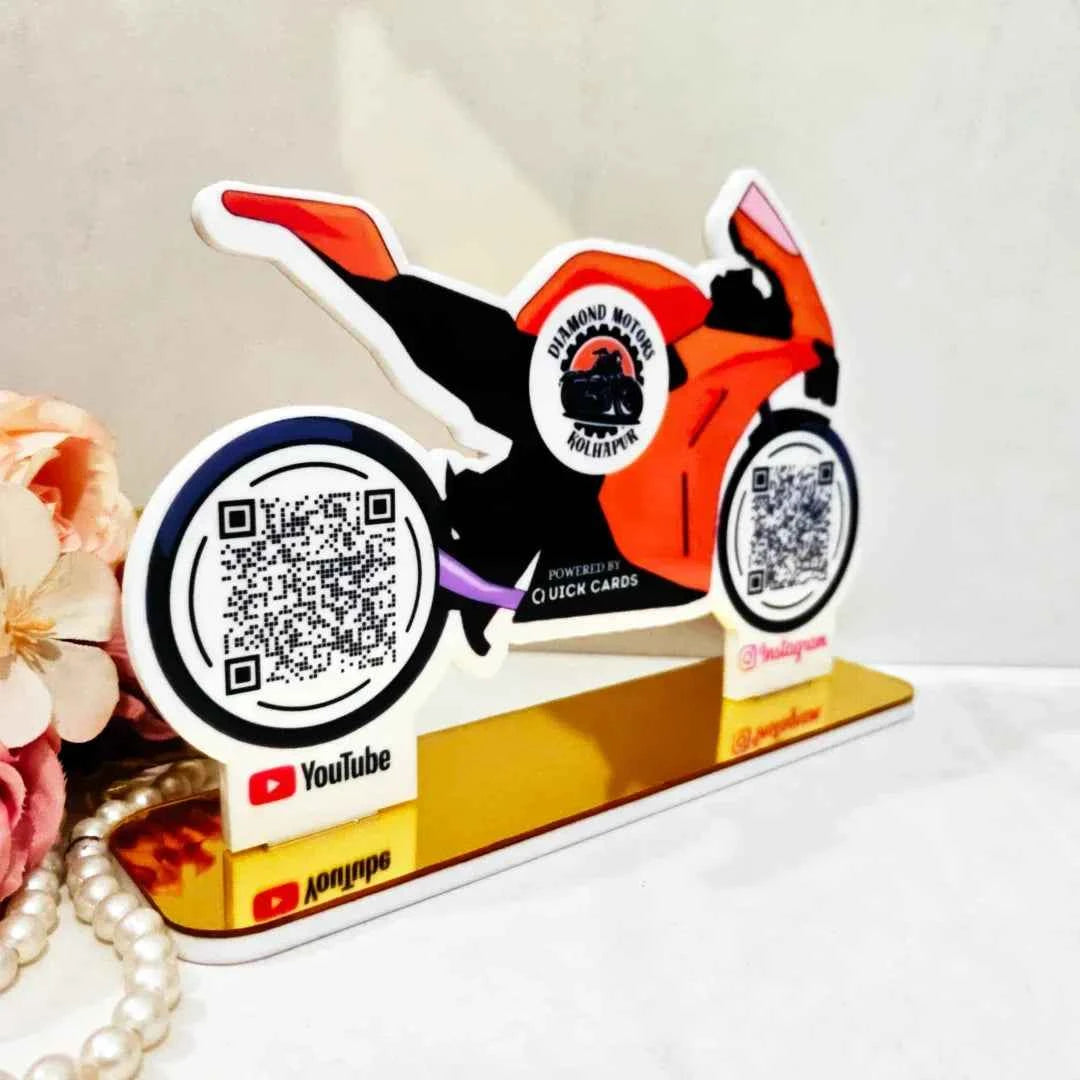 2 QR Bike Shape Standee