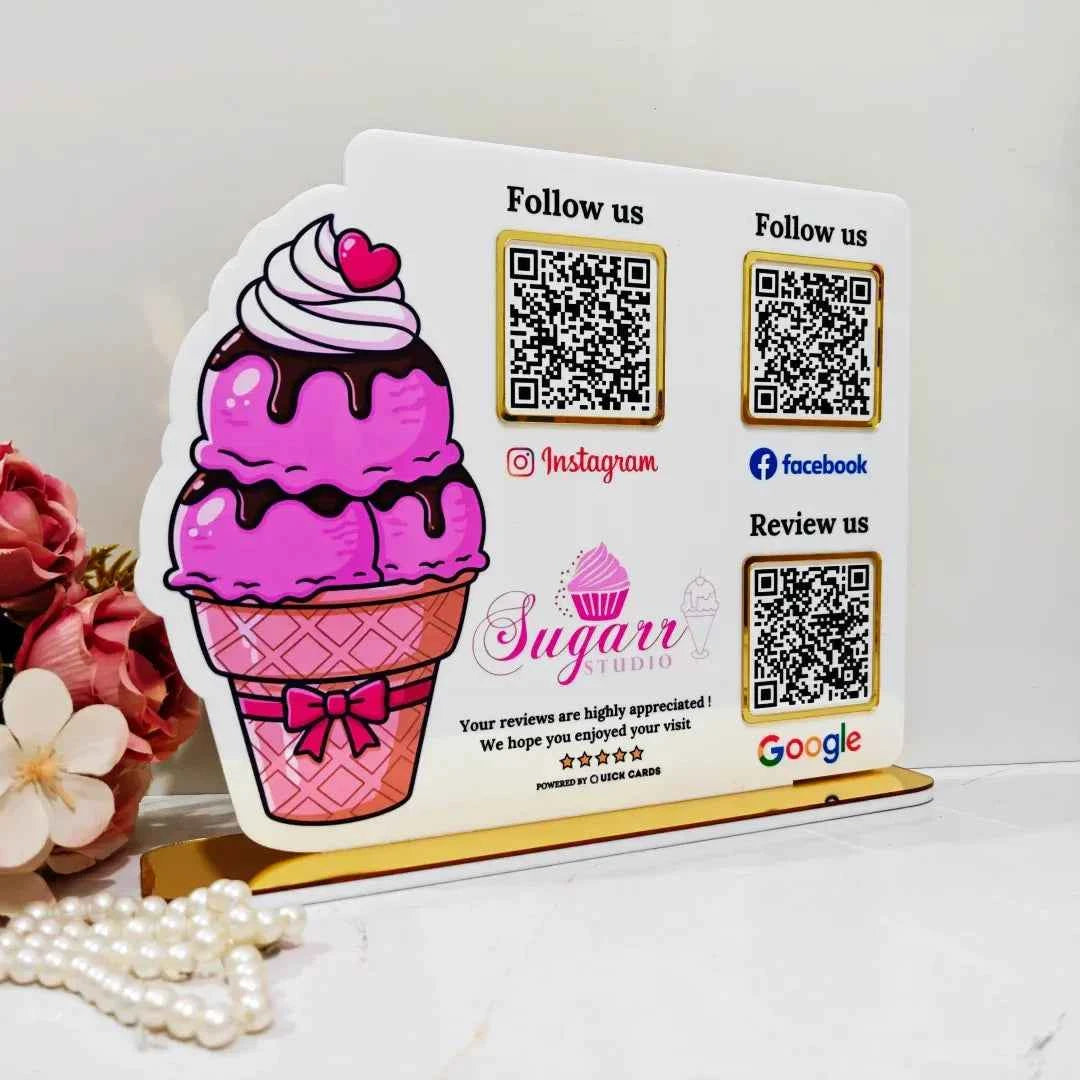 3 QR Custom Shape Standee