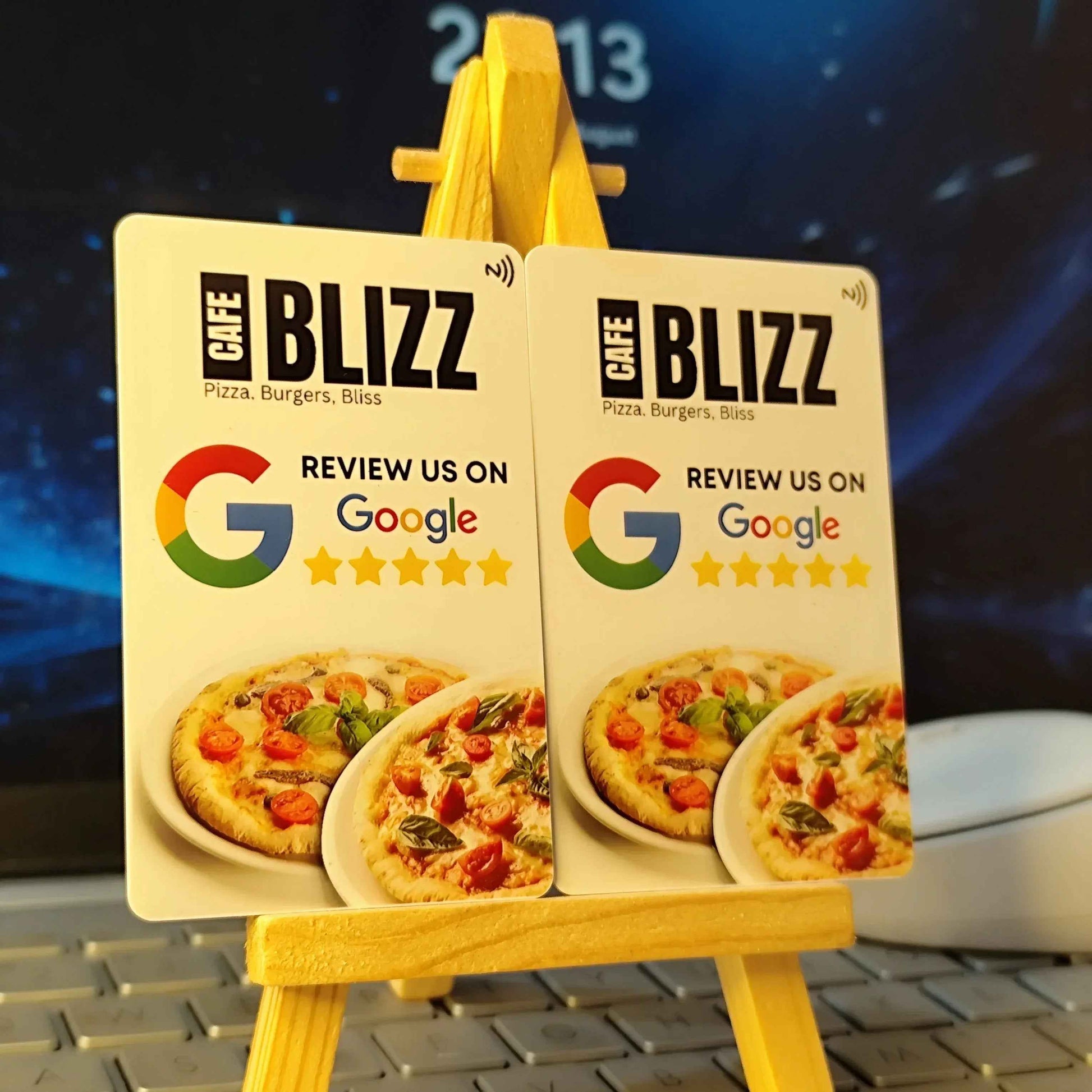 White Google Rating NFC Card - Quick Cards
