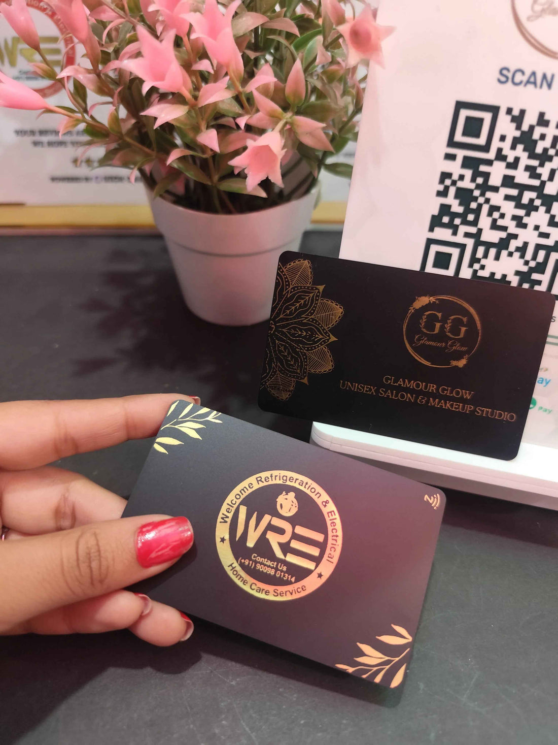 Matt Black Digital NFC Business Card - Quick Cards