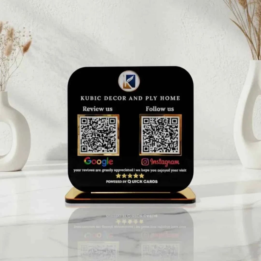 Premium 2 QR black standee - Quick Cards