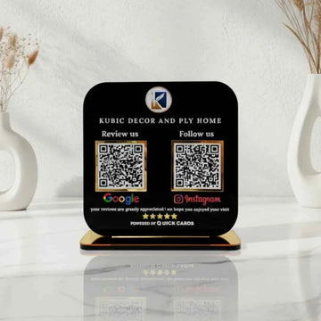 Premium 2 QR black standee - Quick Cards