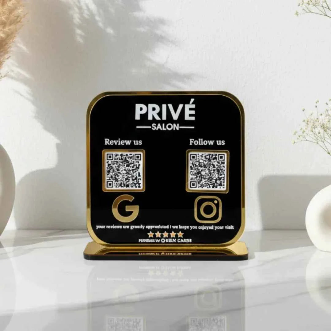 2 QR premium black Acrylic Standee